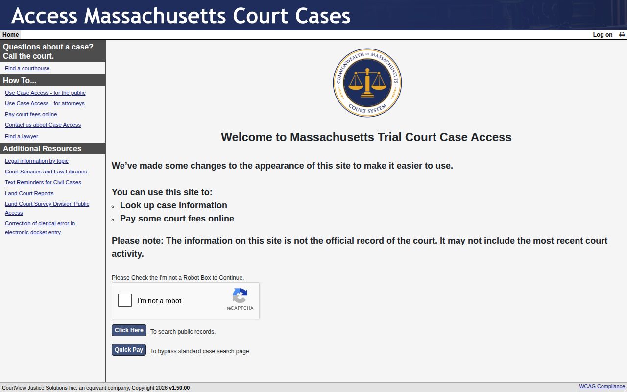 MassCourts docket search for a Bristol County release order